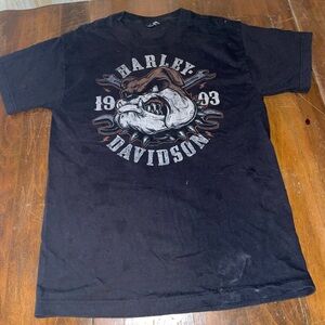 Harley-Davidson Black Bulldog Woodstock 1993 Graphic Tee